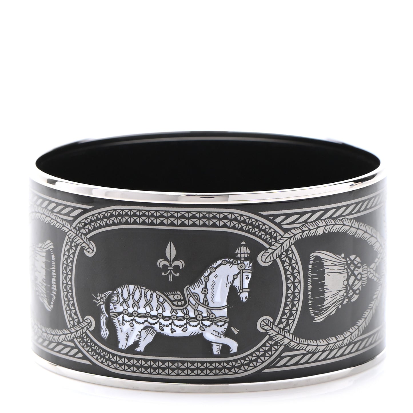 Enamel Printed Grand Apparat Extra Wide Bracelet 62 Black