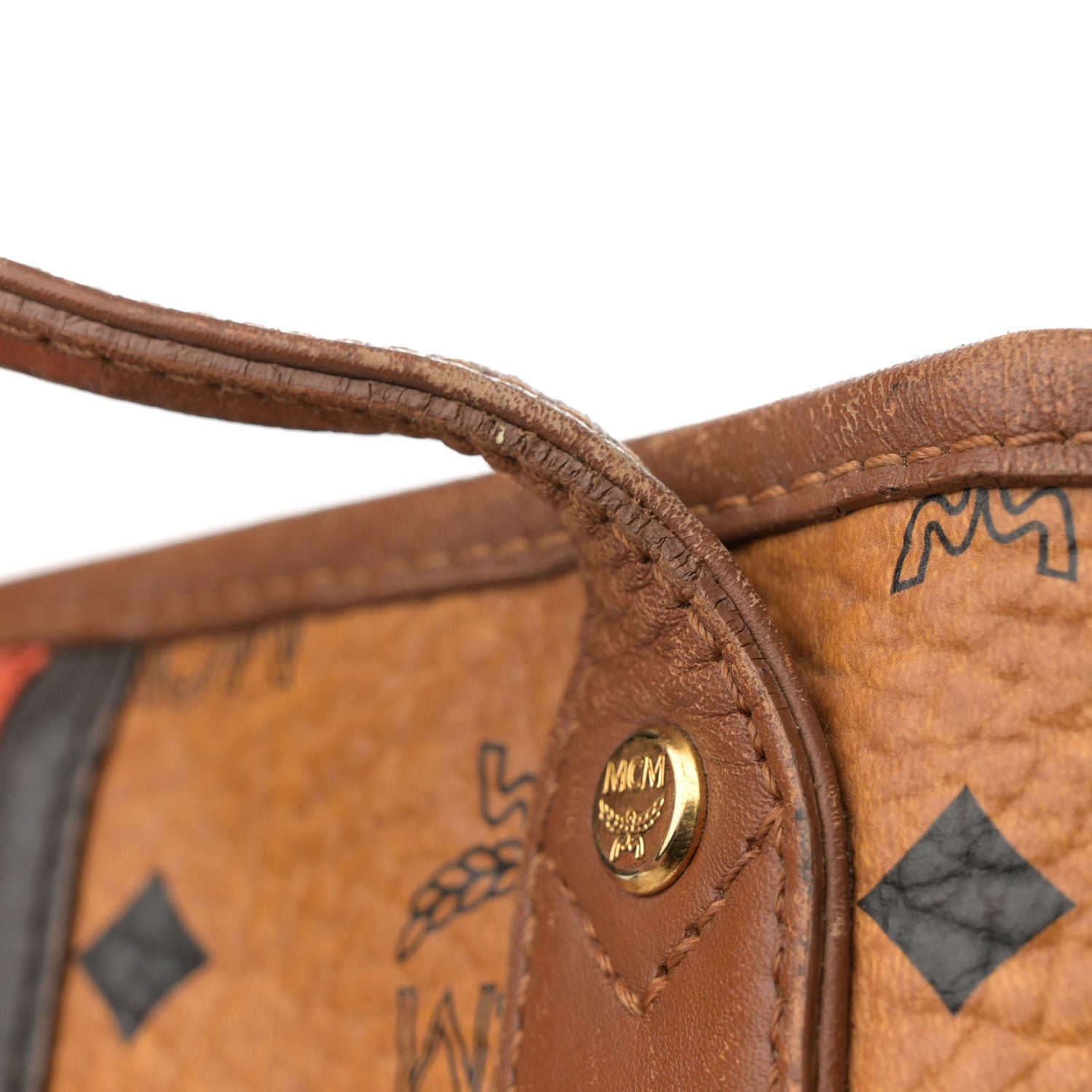 MCM Visetos Crocodile Embossed Medium Liz Shopper Tote Cognac 19 of 23