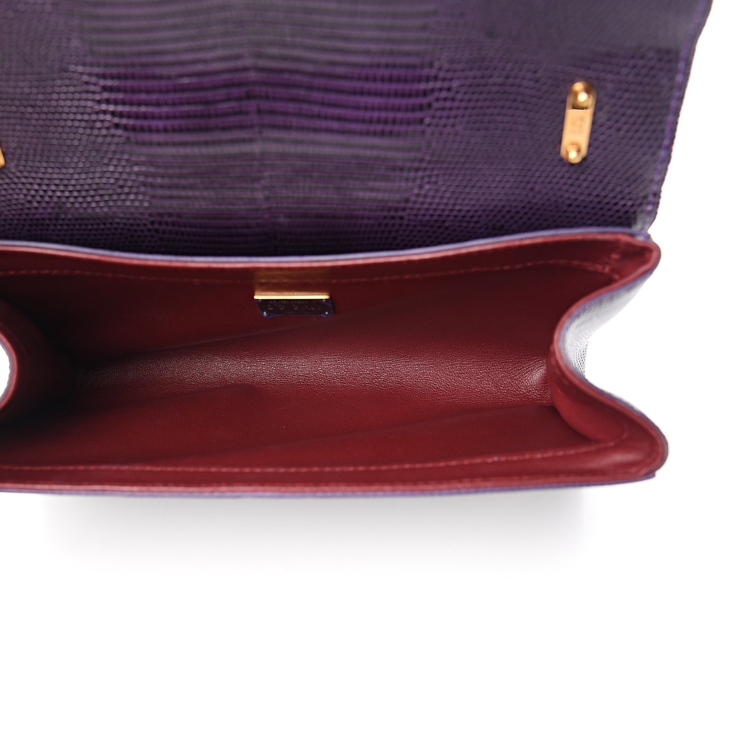 Velvet Lizard Calfskin Embossed DG Shoulder Bag Purple