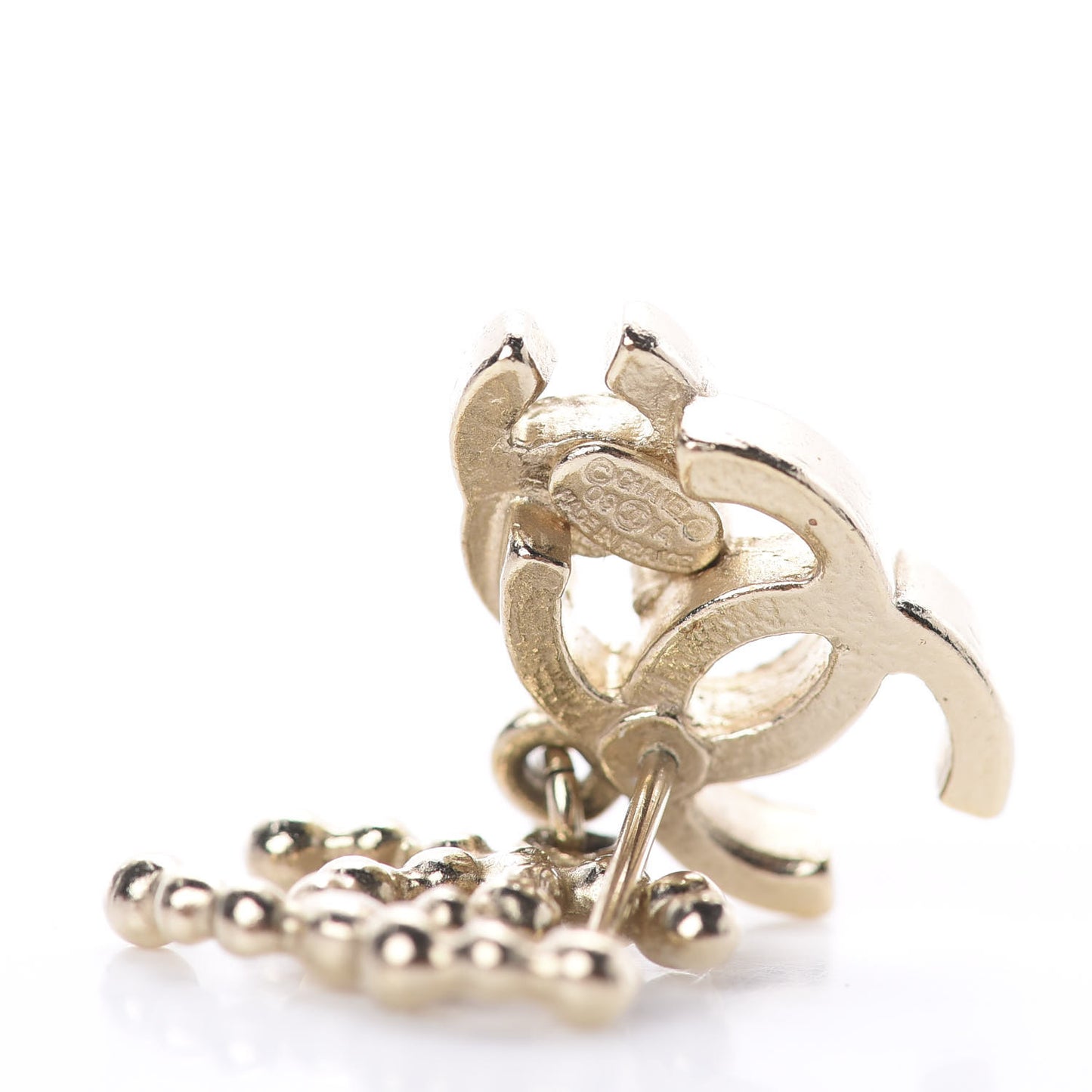 Crystal CC Drop Earrings Gold