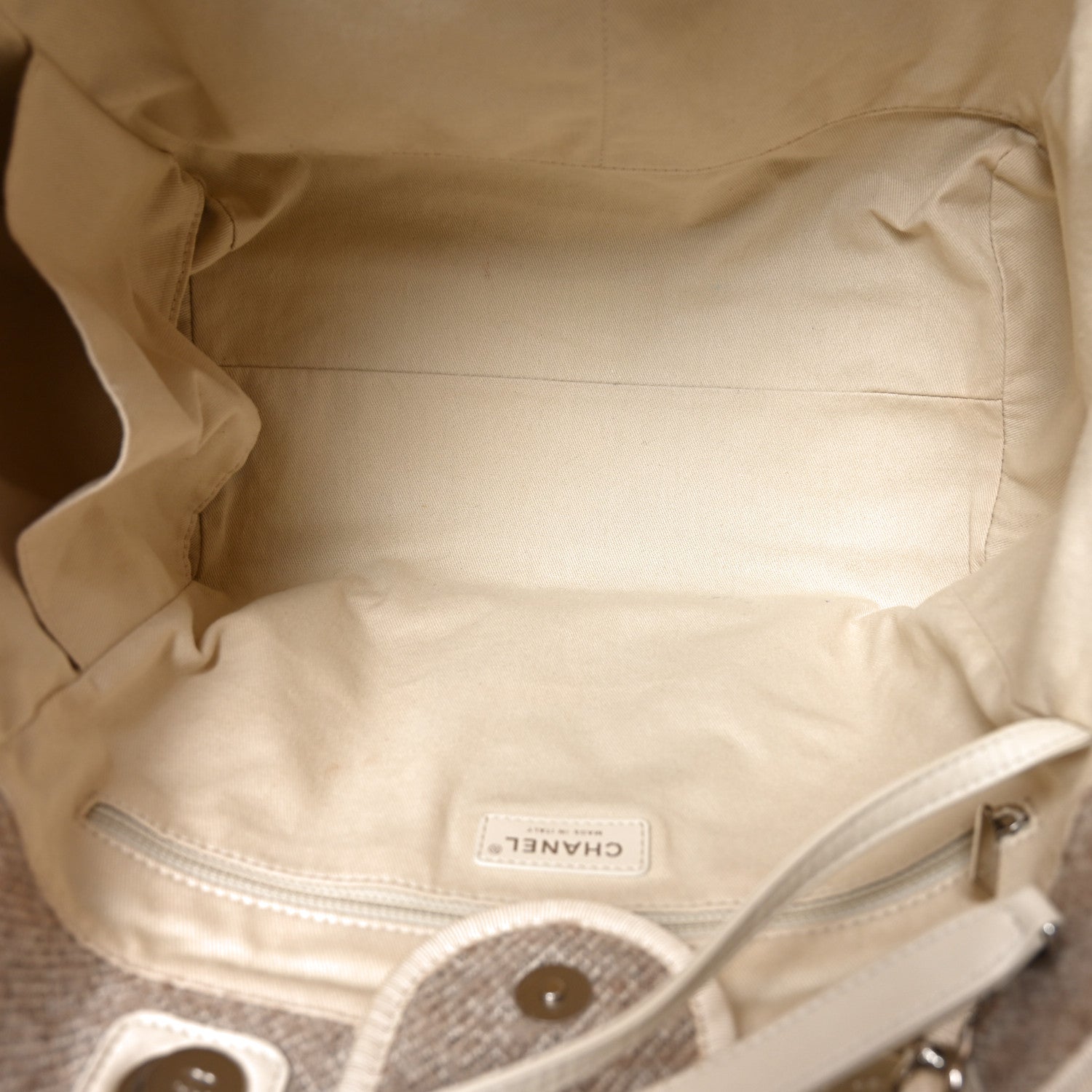 Chanel Mixed Fibers Calfskin Medium Deauville Tote Beige 5 of 10