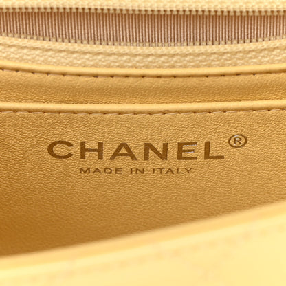 Chanel Patent Quilted Mini Square Flap Yellow 6 of 14