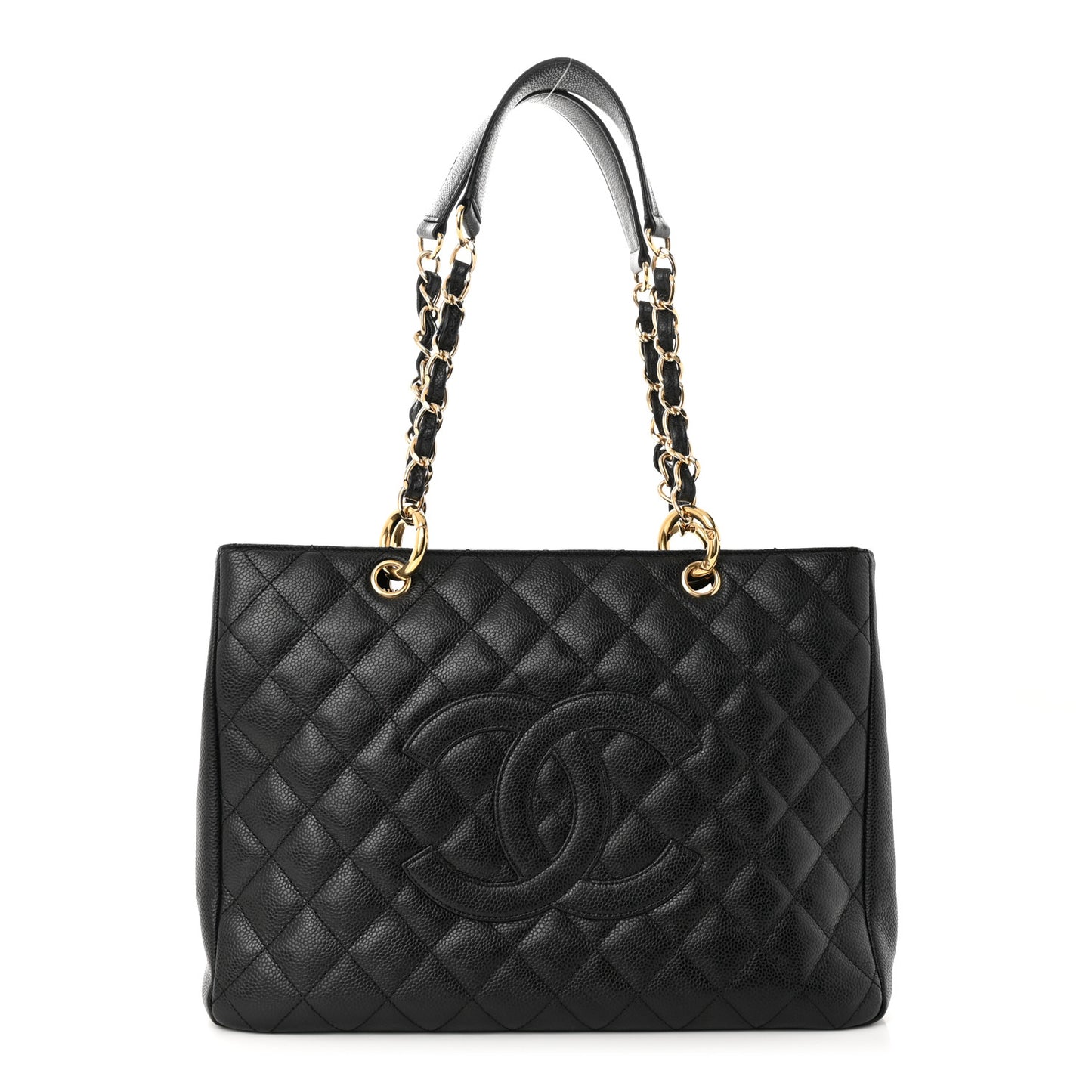 Caviar Quilted Grand Shopping Tote GST Black