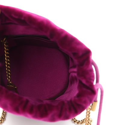 Gucci Velvet Matelasse Mini GG Marmont 2.0 Bucket Bag Fuchsia Violet Cyclamen 5 of 8