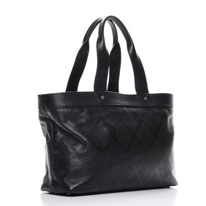 Chanel Goatskin Perforated Large CC Tote Black 3 of 11