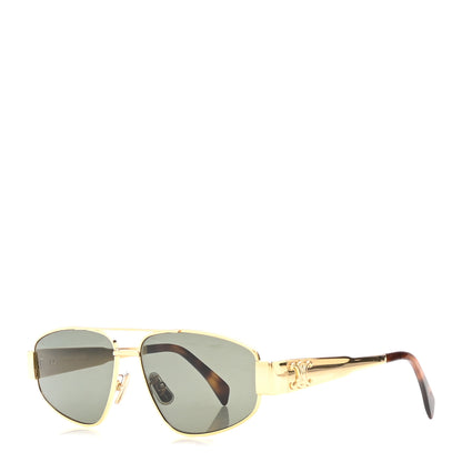 Celine Metal Triomphe 03 Sunglasses CL40281U Gold Green 1 of 8