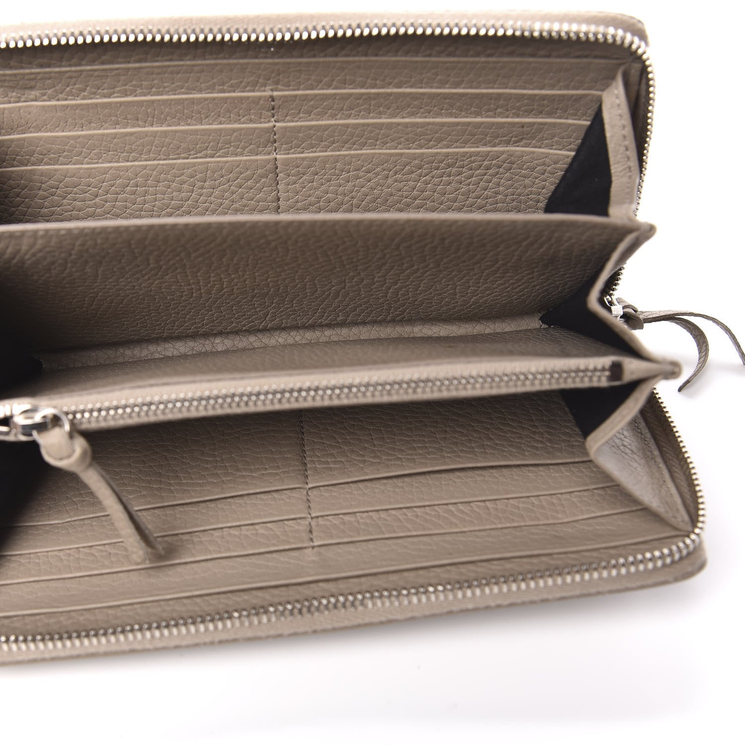 Balenciaga Veau Grana Perforated Blackout Hardware Continental Zip Around Wallet Gris Cendre 5 of 8