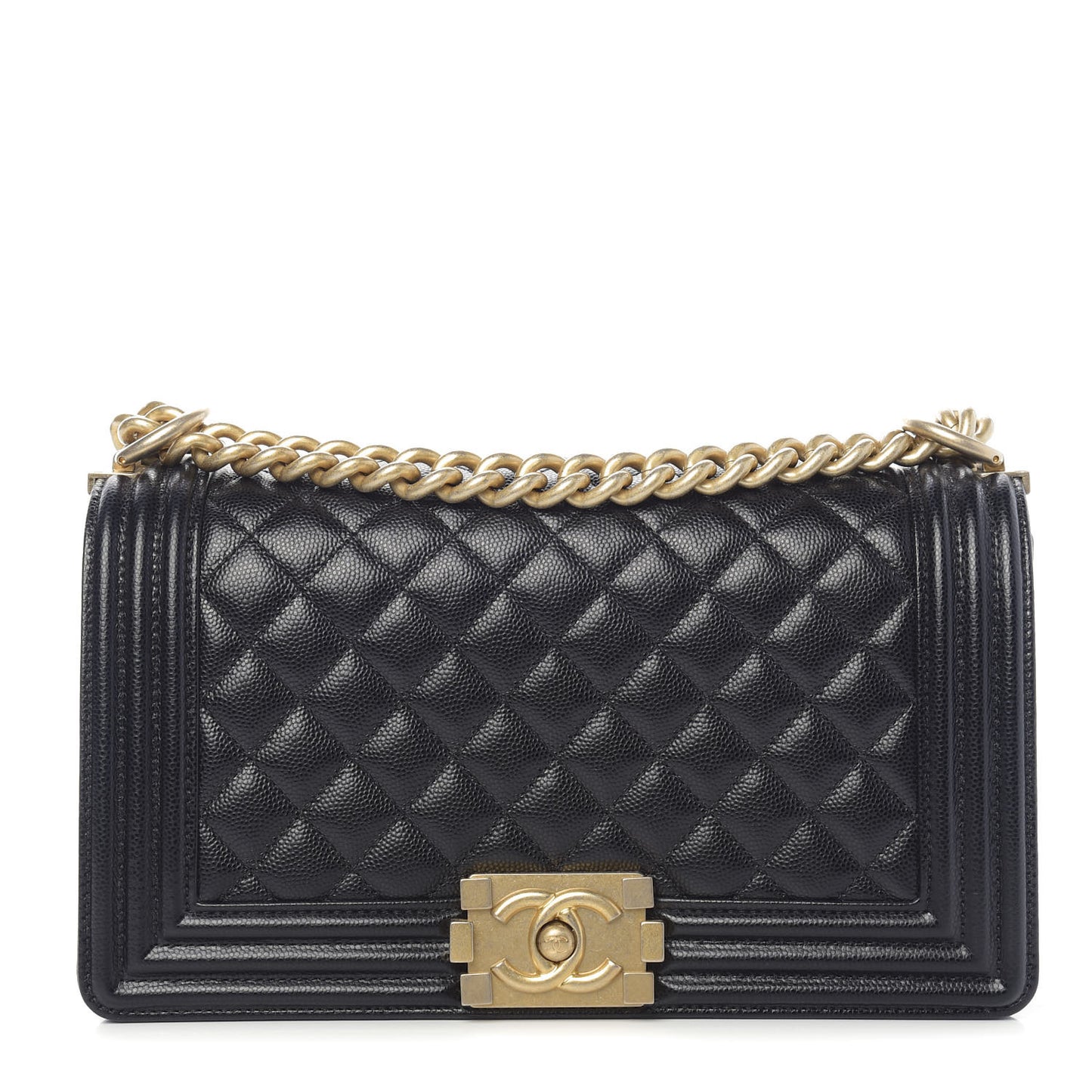 Caviar Quilted Medium Boy Flap Black