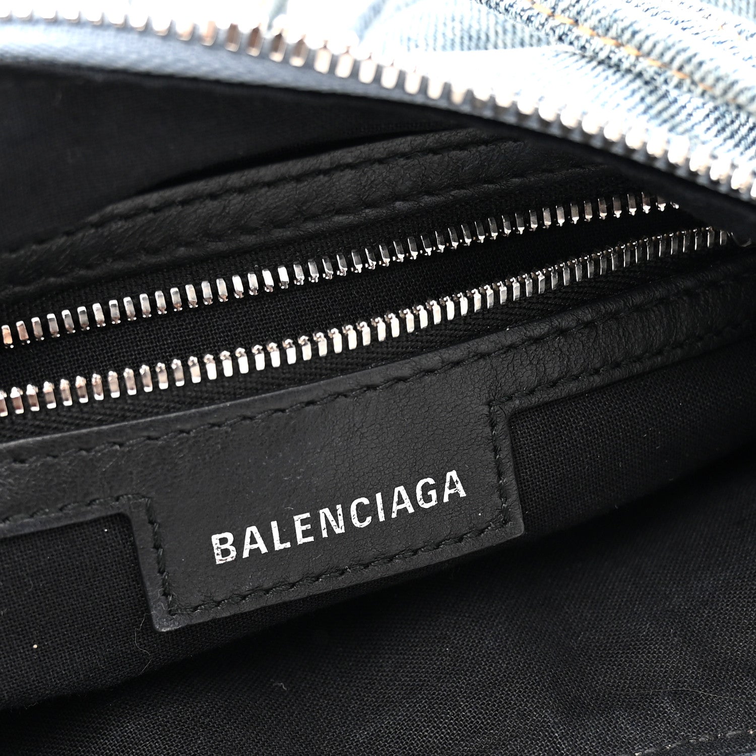 Balenciaga Washed Frayed Denim Crystal Small Le Cagole Shoulder Bag XS Blue 13 of 25