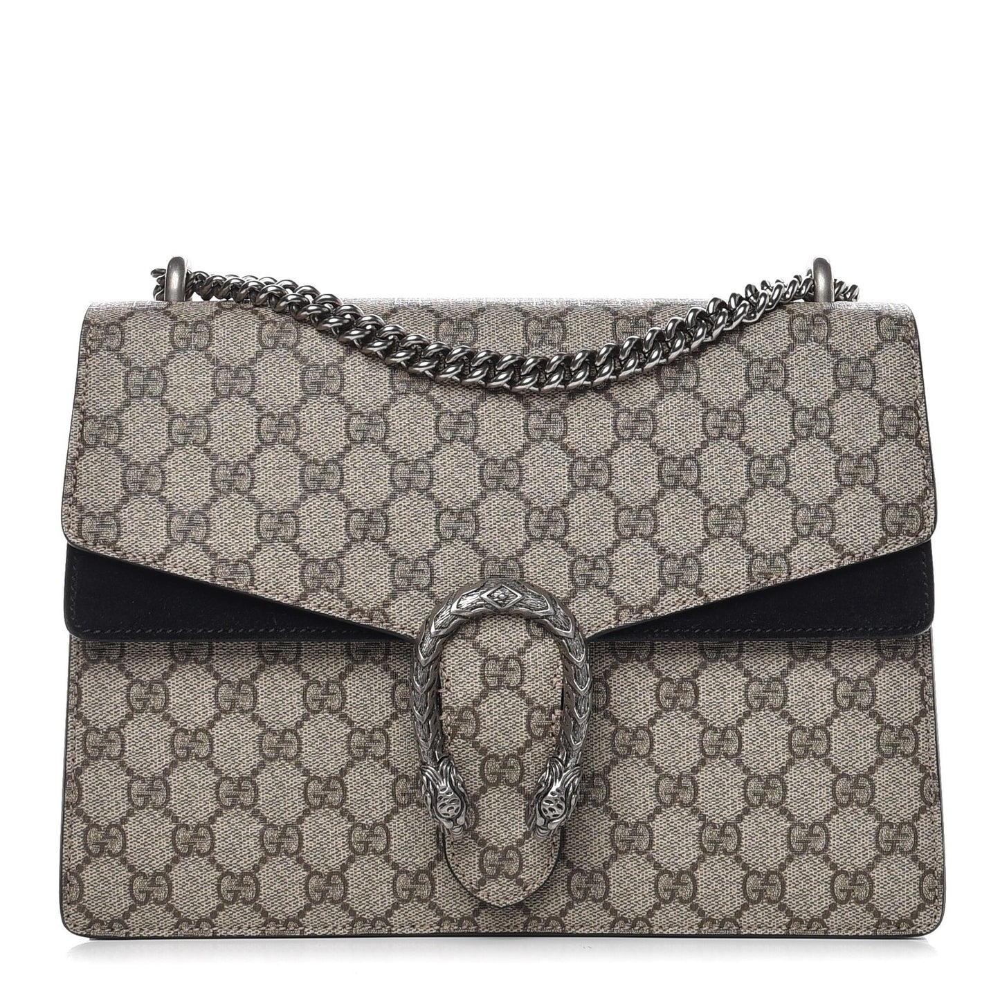 GG Supreme Monogram Medium Dionysus Shoulder Bag Black