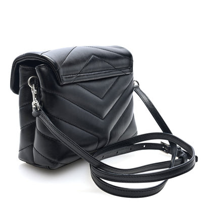 Saint Laurent Calfskin Y Quilted Monogram Toy Loulou Crossbody Bag Black 3 of 9