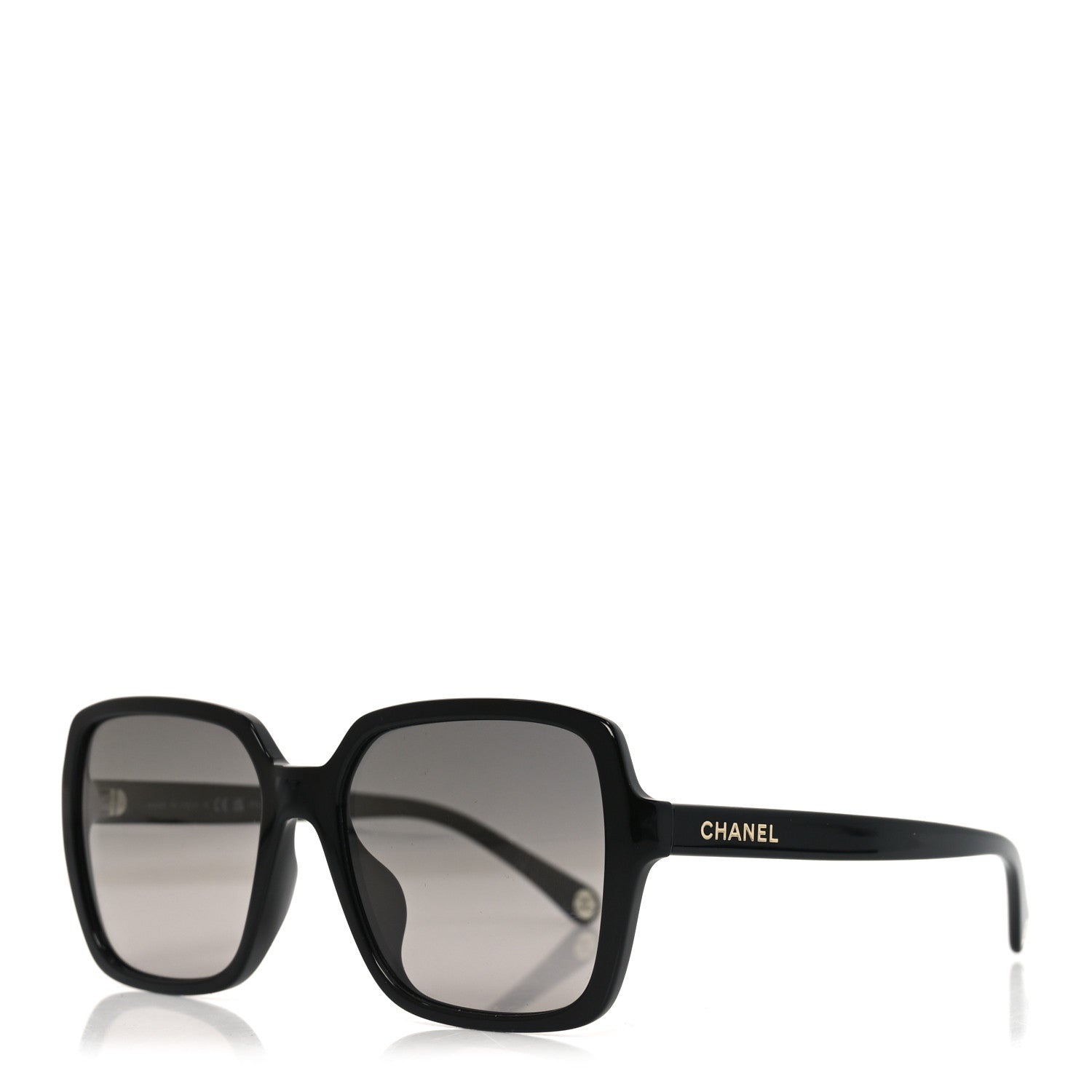 Chanel Acetate Polarized Square Sunglasses 5505-A Black 1 of 7