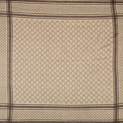 Gucci Wool Silk Monogram Diamanti Fringe Shawl Brown 1 of 5