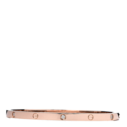 Cartier 18K Pink Gold 6 Diamond Small LOVE Bracelet 16 1 of 6