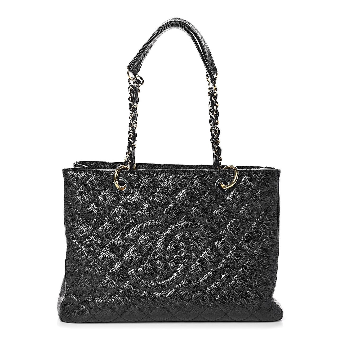 Caviar Quilted Grand Shopping Tote GST Black