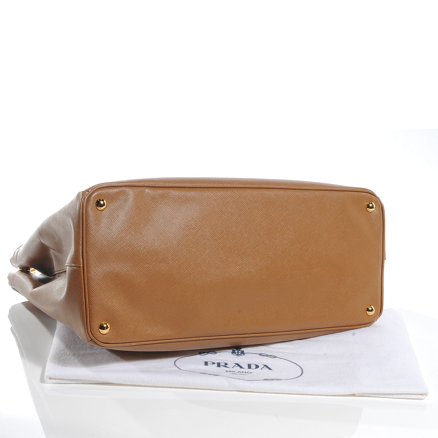 Prada Saffiano Lux Large Double Zip Tote Caramel 4 of 8