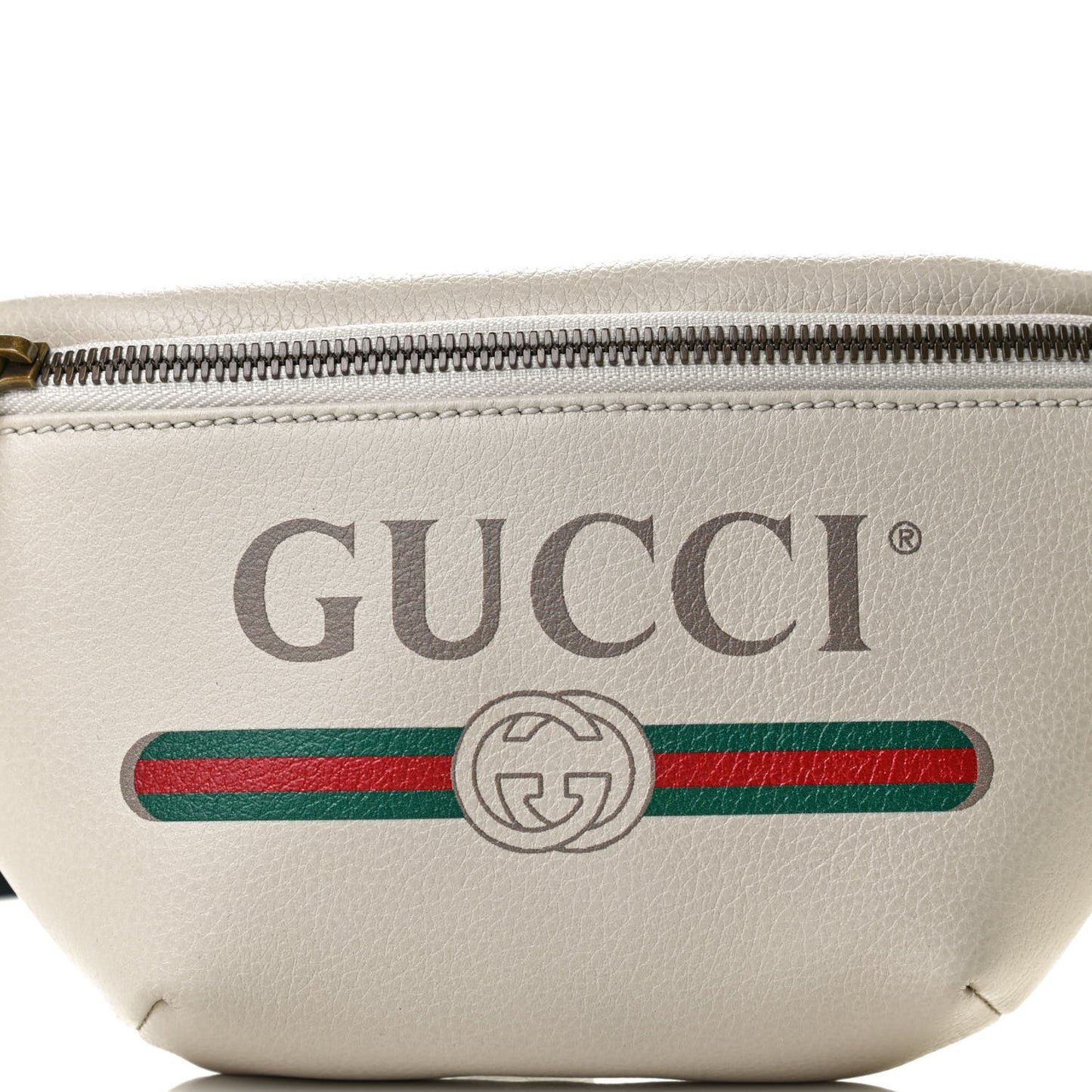 Grained Calfskin Small Logo Belt Bag White