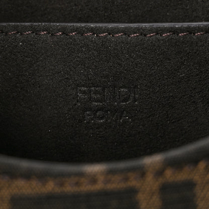 Fendi Fabric Jacquard Vitello Cher Cuoio FF 1974 Small Fendi C'mon Tobacco Moro Ebano 6 of 8