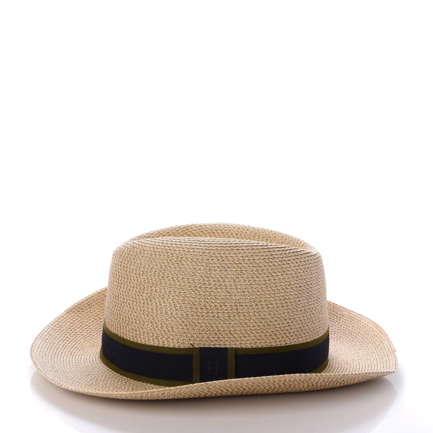 Hermes Straw Grosgrain Hat 56 3 of 7