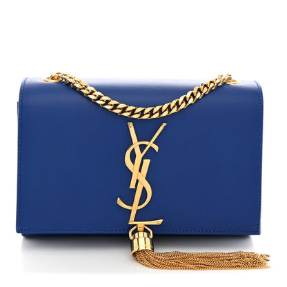 Saint Laurent Calfskin Small Classic Monogram Kate Tassel Satchel Royal Blue 1 of 10