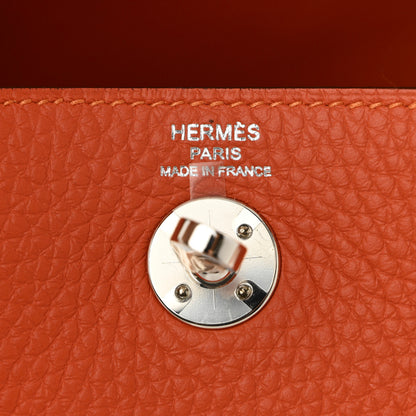 Hermes Taurillon Clemence Mini Lindy 20 Feu 6 of 11