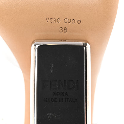 Fendi Metallic Calfskin Fendi First 95mm Slide Sandals 38 Argento 7 of 15