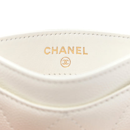 Chanel Caviar Quilted Card Holder White 6 of 9