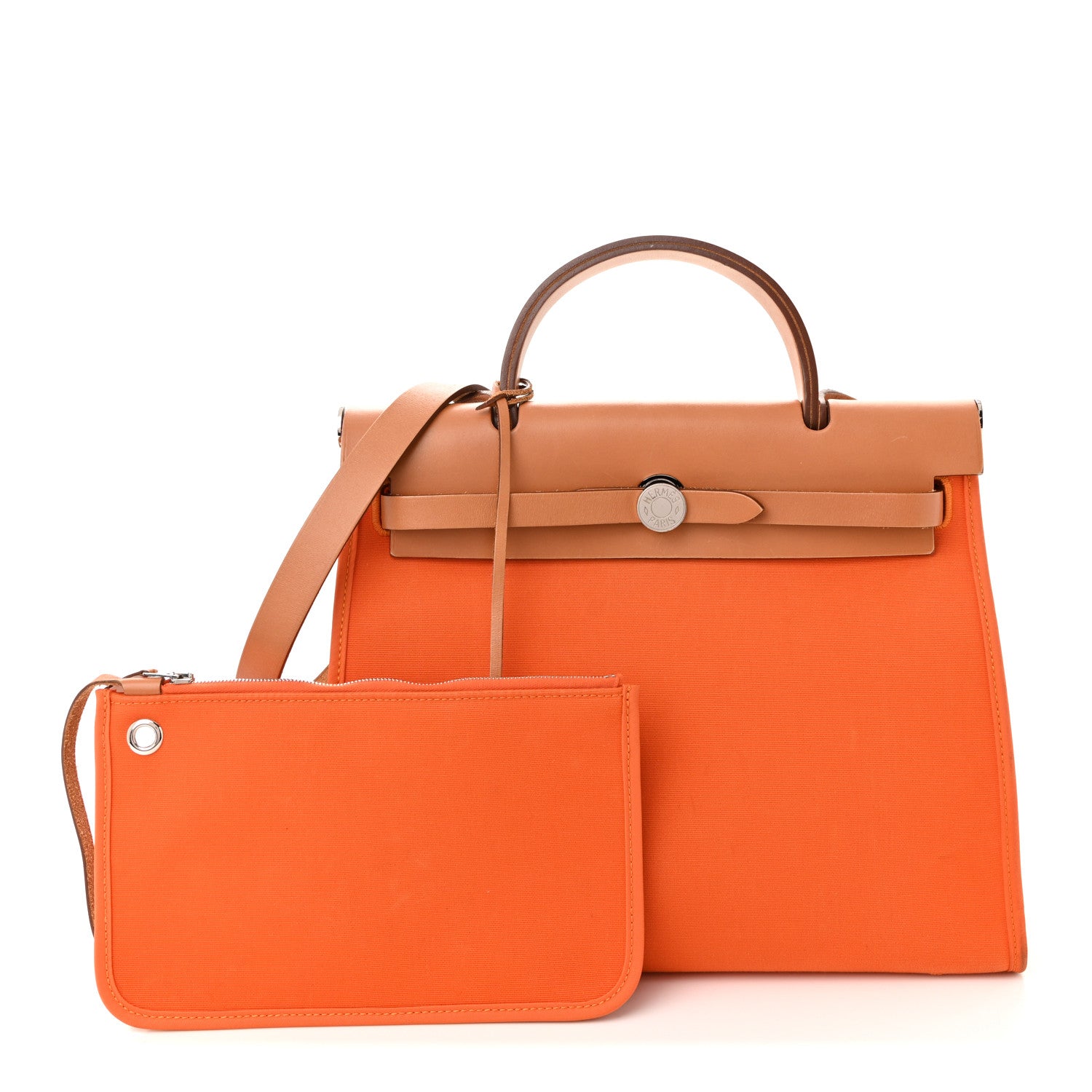 Hermes Toile Vache Hunter Herbag Zip 31 PM Orange 3 of 12