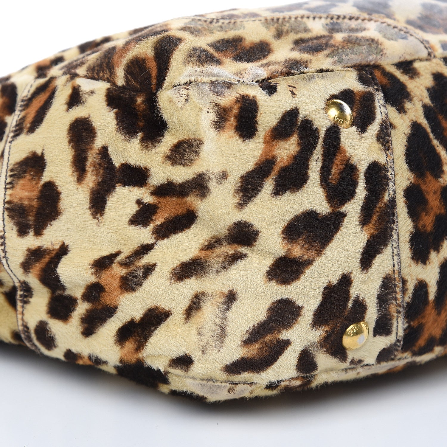Prada Calf Hair Leopard Print Shoulder Bag Avorio 8 of 20