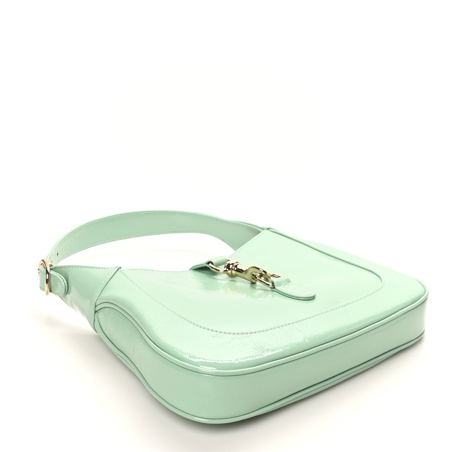 Patent Calfskin Small Jackie Shoulder Bag Light Green