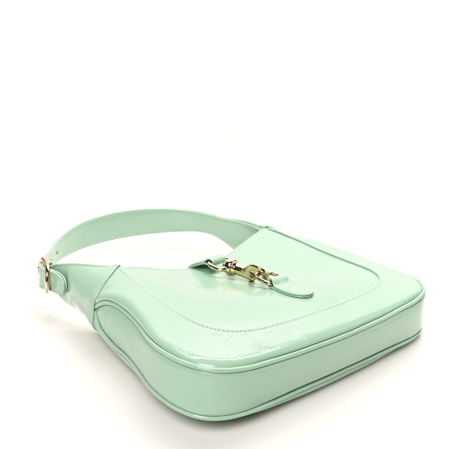 Gucci Patent Calfskin Small Jackie Shoulder Bag Light Green 4 of 10