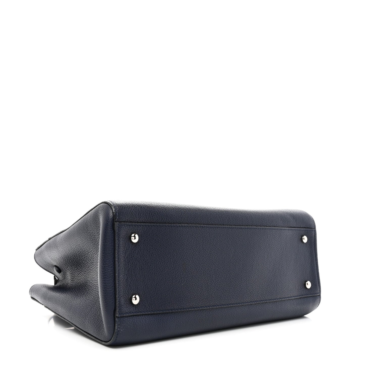 Grained Calfskin Small Neo Executive Shopper Tote Navy