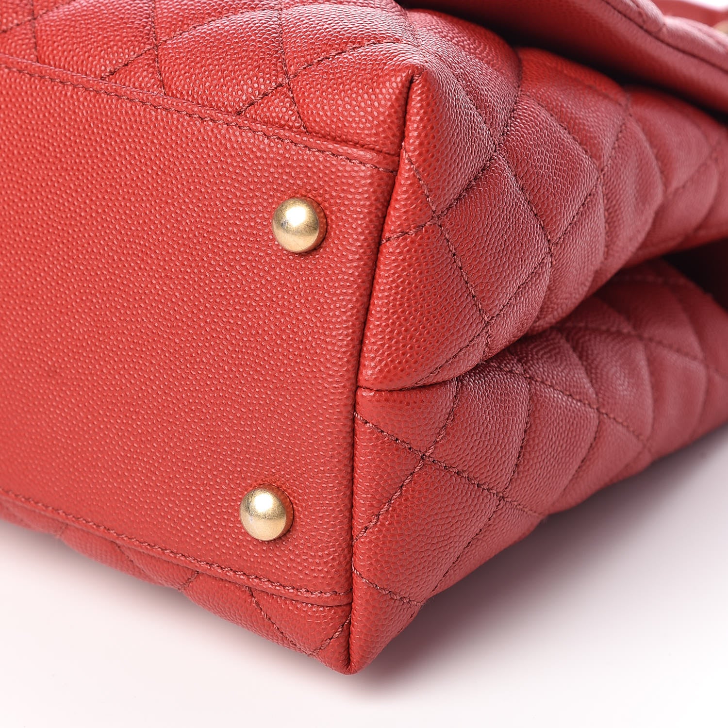 Chanel Caviar Lizard Quilted Small Coco Handle Flap Red 10 of 11