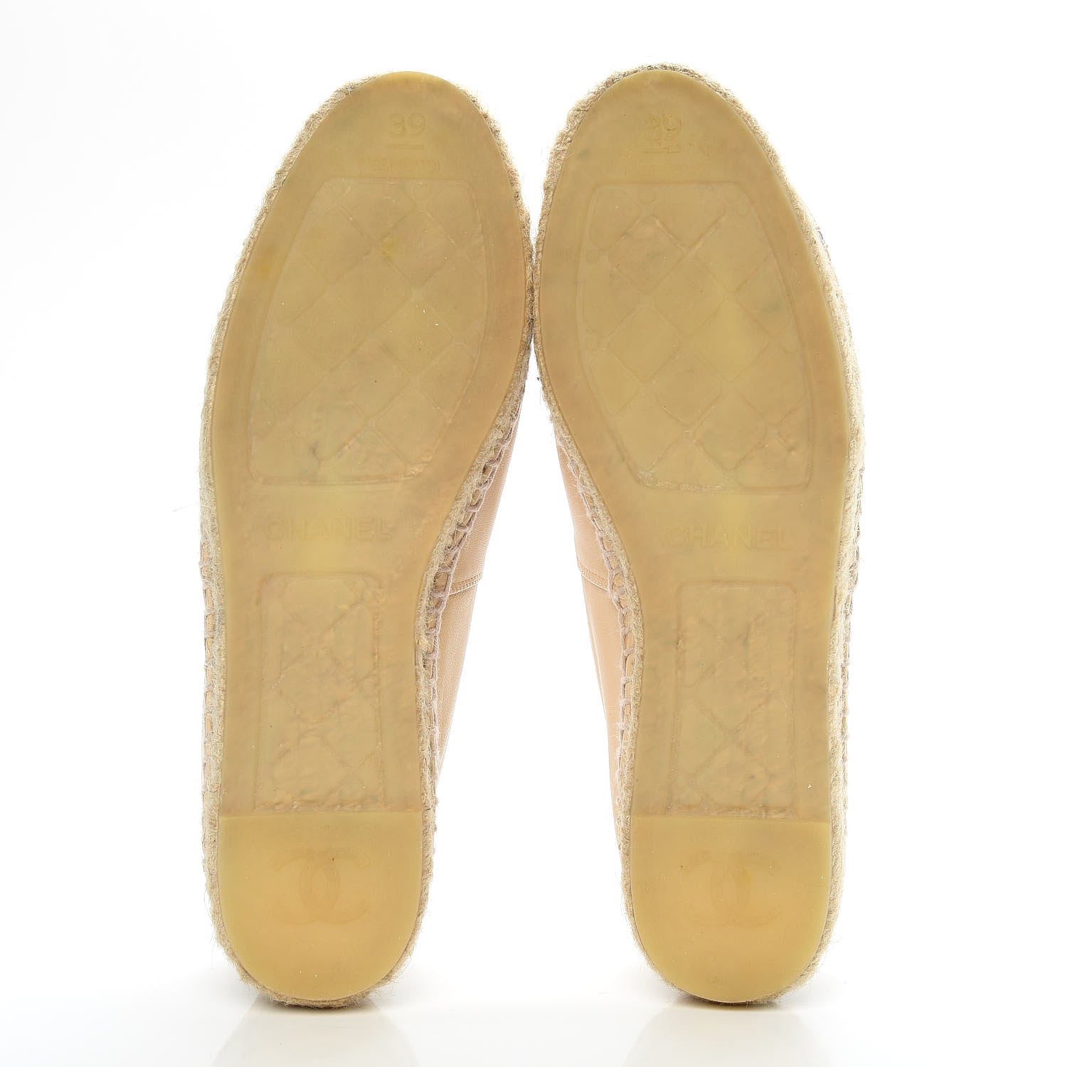 Chanel Lambskin CC Espadrilles 39 Beige Black 5 of 9