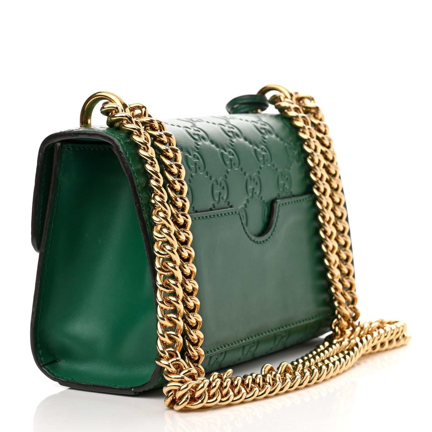 Gucci Guccissima Small Padlock Shoulder Bag Emerald 3 of 12
