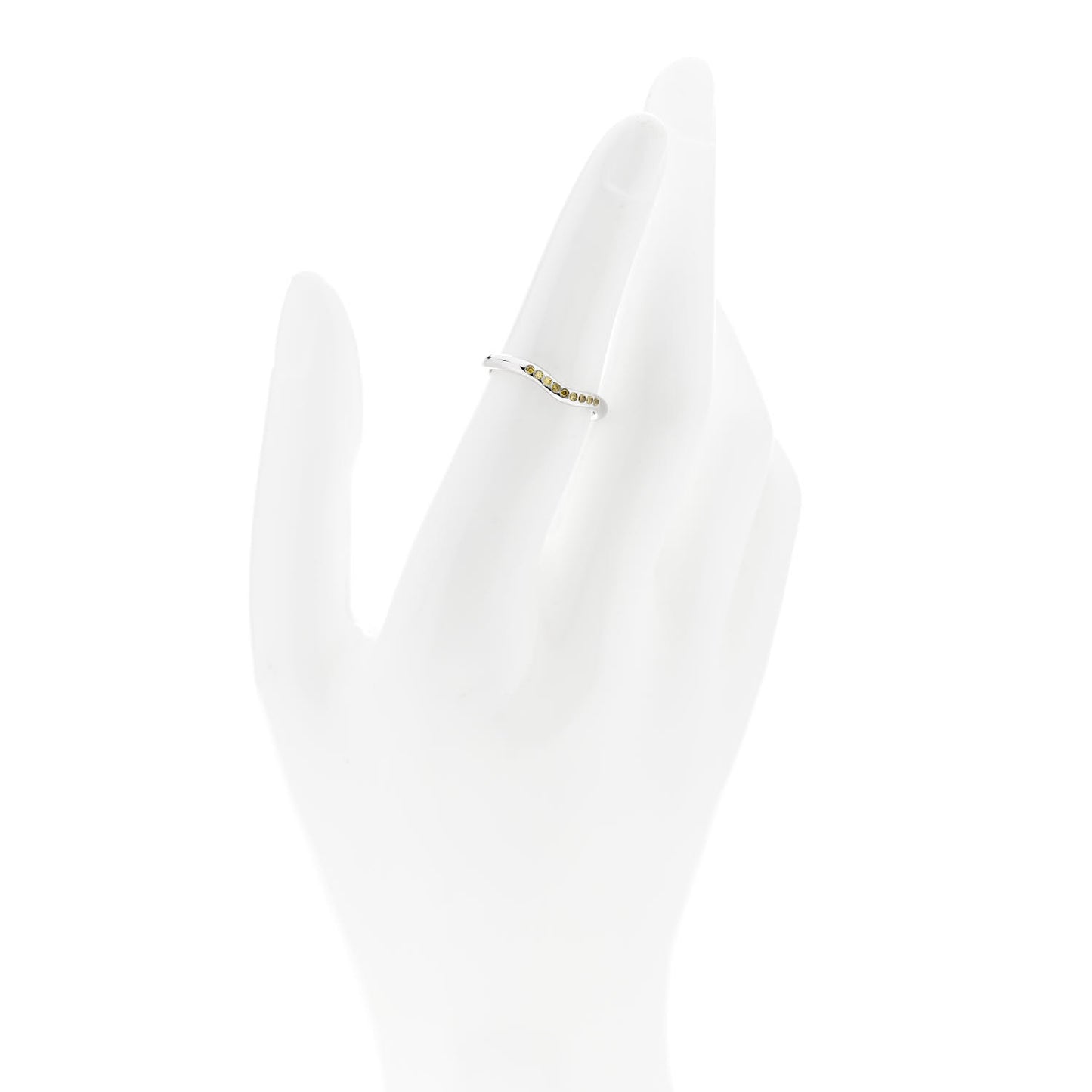 Platinum Yellow Diamond Elsa Peretti Wedding Band Ring 51 5.75