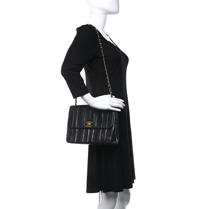 Chanel Lambskin Vertical Quilted Medium Single Flap Black 2 of 16