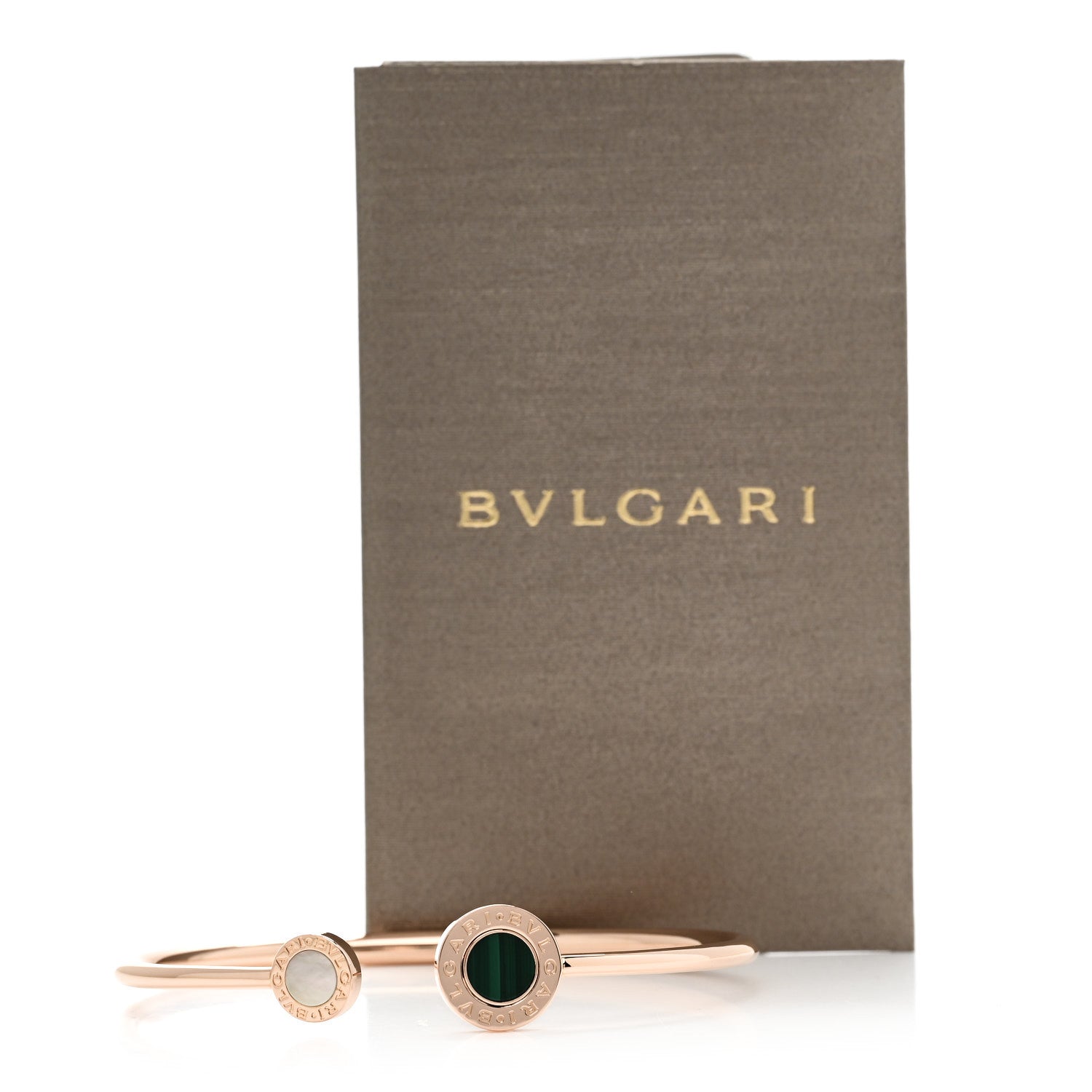 Bulgari 18K Rose Gold Mother of Pearl Malachite Black Onyx BVLGARI BVLGARI Flip Cuff Bracelet L 5 of 5