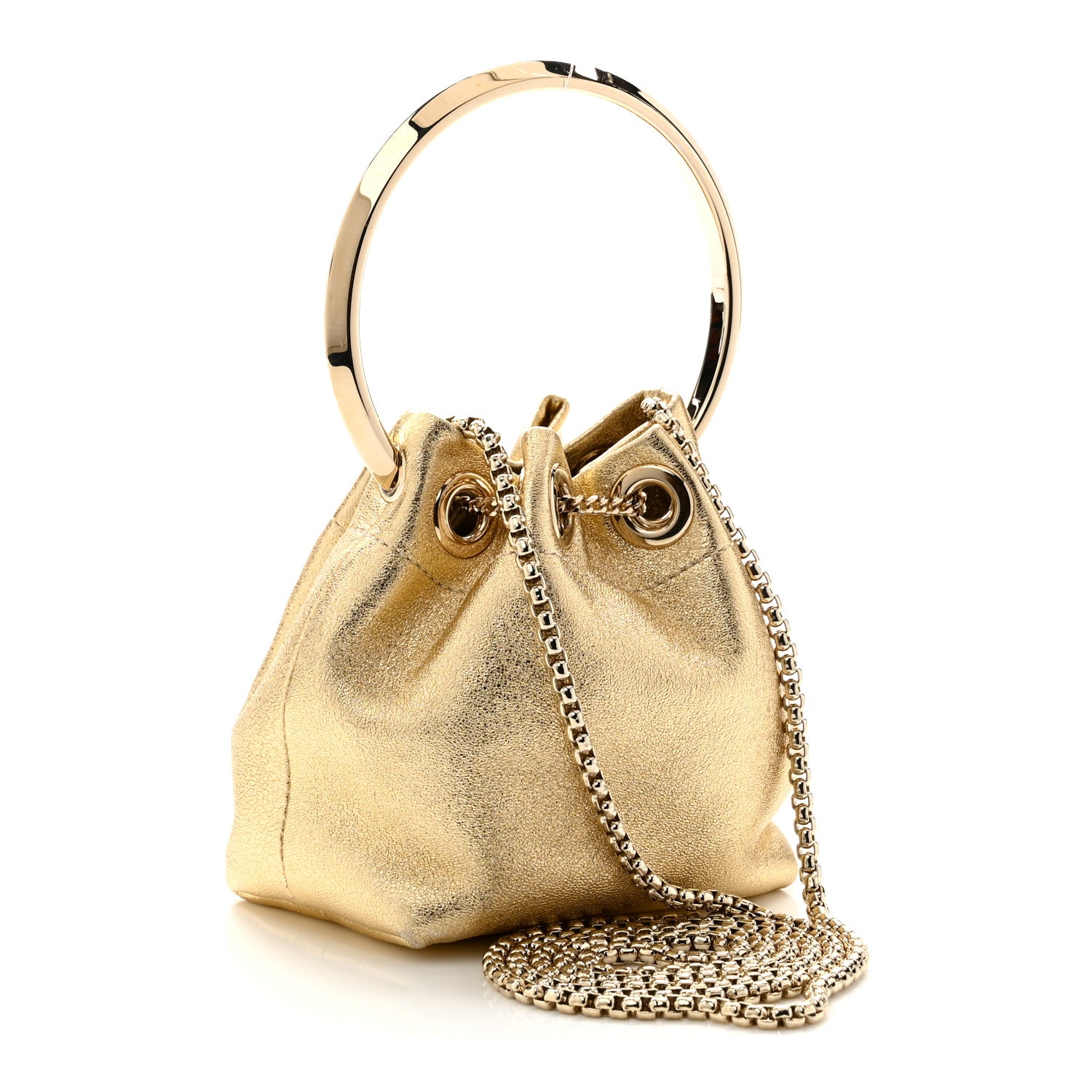 Jimmy Choo Metallic Nappa Micro Bon Bon Bag Gold 3 of 10