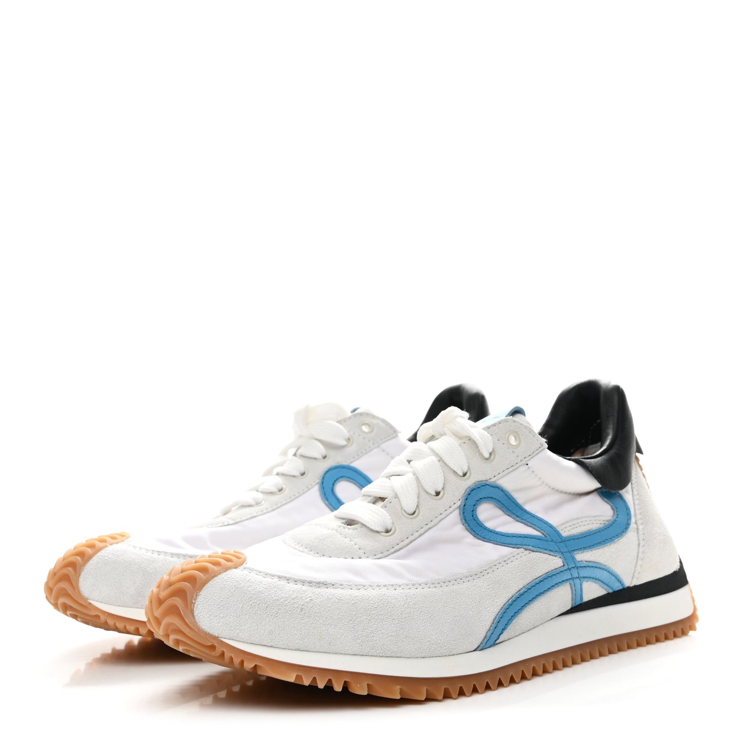 Fabric Suede Flow Retro Runner Sneakers 38 White Blue
