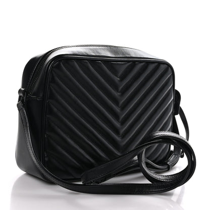 Saint Laurent Calfskin Matelasse Monogram Monochrome Lou Camera Bag Black 3 of 9