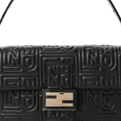 Fendi Nappa Logo Embossed Baguette Black 6 of 8