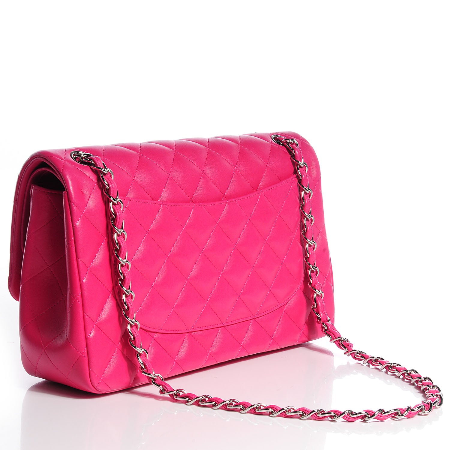 Chanel Lambskin Quilted Jumbo Double Flap Dark Pink 3 of 9