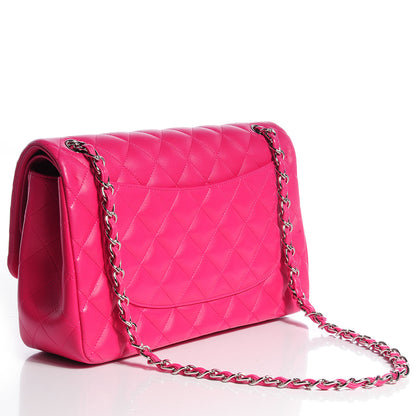 Chanel Lambskin Quilted Jumbo Double Flap Dark Pink 3 of 9
