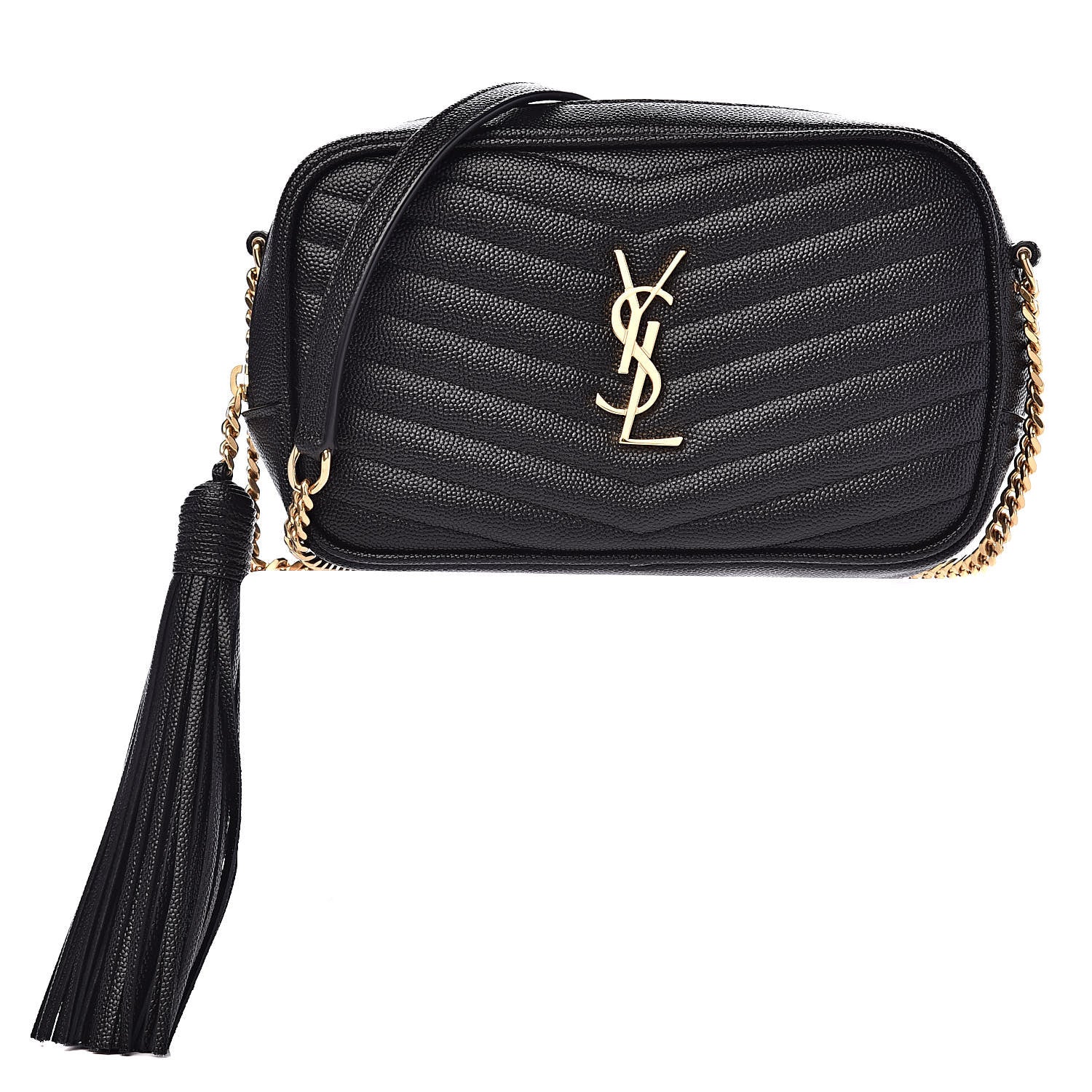 Saint Laurent Grain De Poudre Matelasse Monogram Mini Lou Camera Bag Black 1 of 10