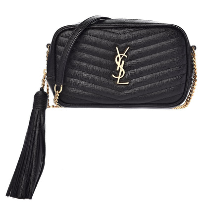 Saint Laurent Grain De Poudre Matelasse Monogram Mini Lou Camera Bag Black 1 of 10