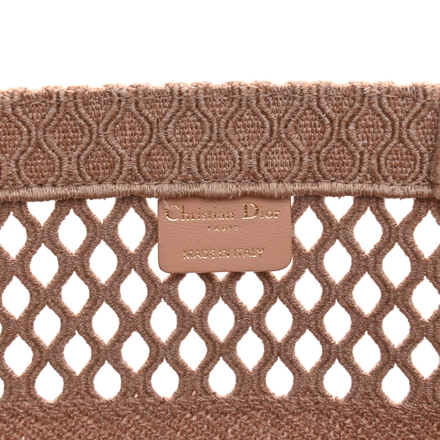 Mesh Embroidered Medium Book Tote Clay