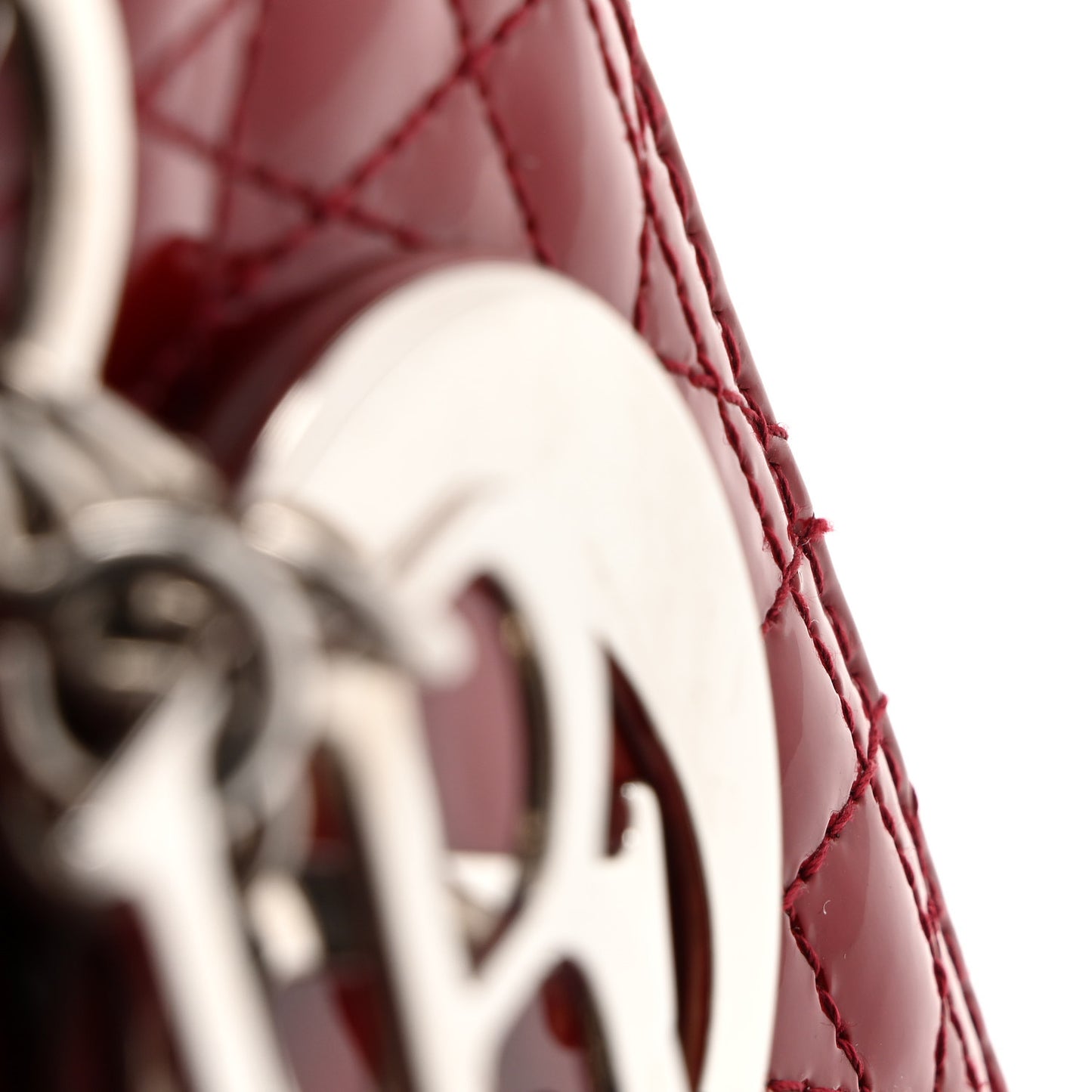Patent Cannage Medium Lady Dior Red