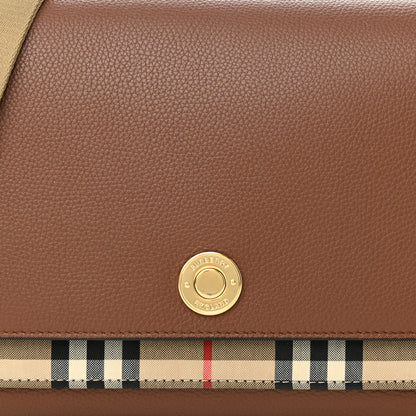 Burberry Calfskin Vintage Check Note Crossbody Bag Tan 7 of 10
