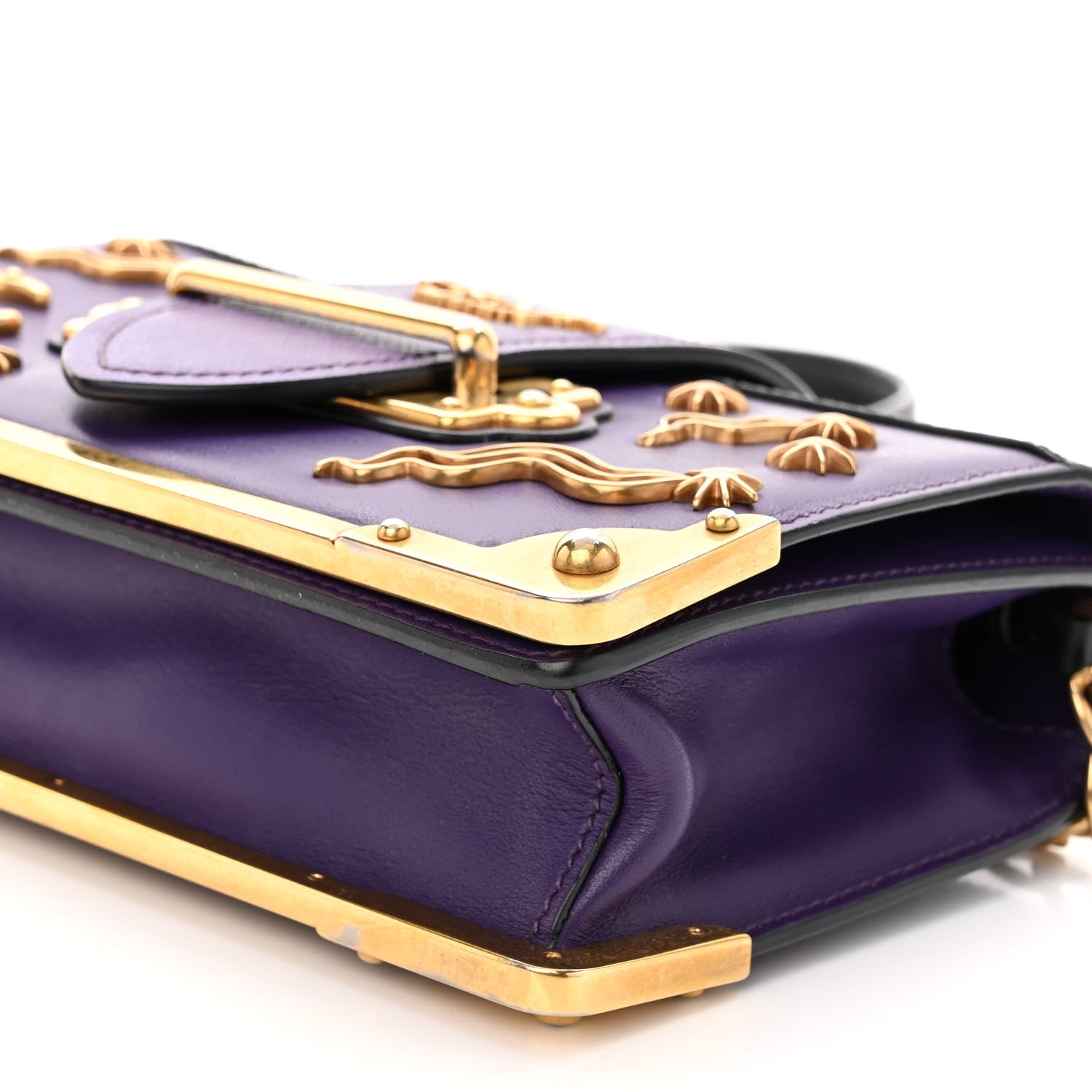 Prada City Calf Saffiano Astrology Cahier Bag Viola Black 11 of 12